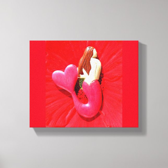Lienzo sirena de cola roja (Anverso)