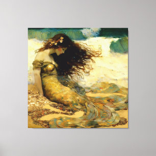 Lienzo Sirena en Arenas Doradas