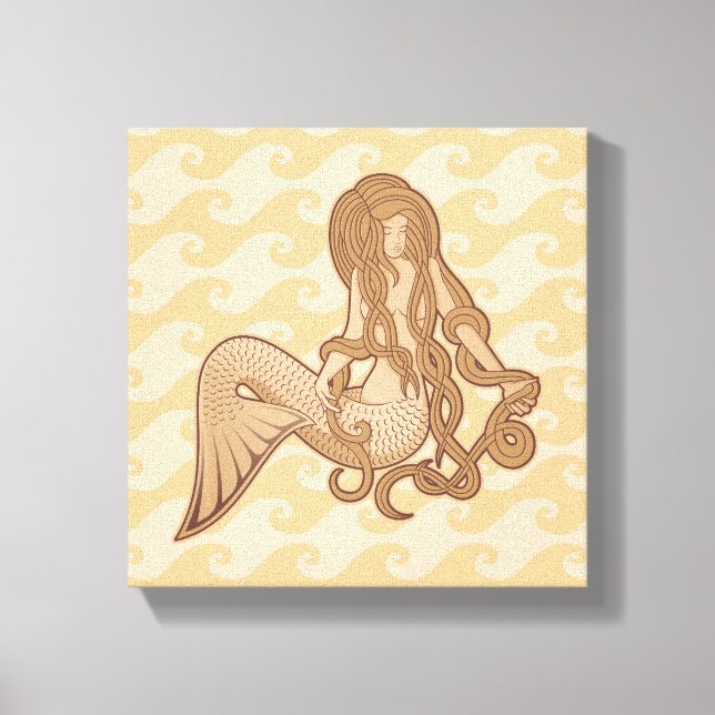 Lienzo Sirena sentada (Anverso)