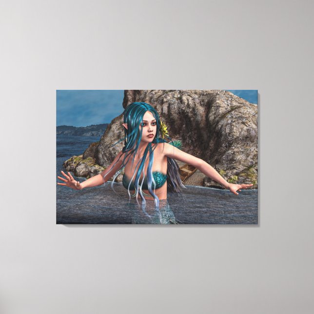 Lienzo Sirena Ultramarina (Anverso)
