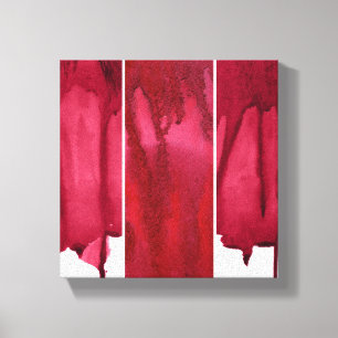 Lienzo Sistema del extracto rojo de la acuarela pintado a