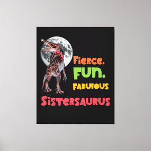 Lienzo Sistersaurus Equipo de Dinos Hermanas Parejas Dise