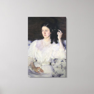 Lienzo Sita y Sarita, o chica joven con un gato