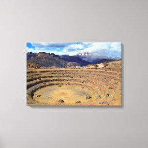 Lienzo Sitio agrícola inca en Moray, Perú