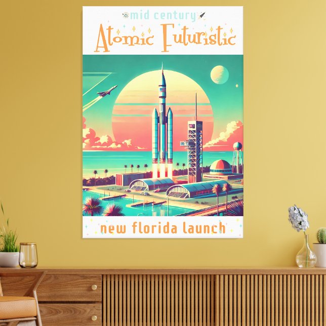 Lienzo Sitio de lanzamiento de la nueva Florida futurista (Insitu (Sala de estar))