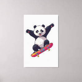 Lienzo Skater Panda Canvas – Skateboarding Panda Wall Art