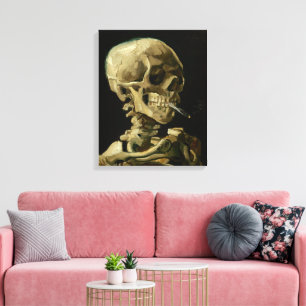 Lienzo Skeleton con cigarrillo en llamas   Vincent van Go