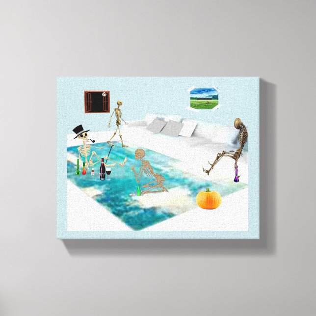 Lienzo Skeleton Halloween Party (Anverso)