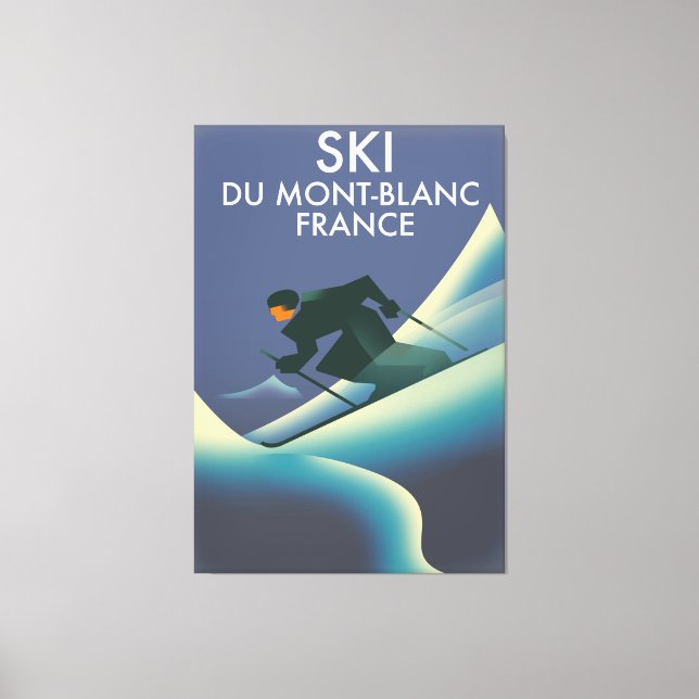Lienzo Ski Mont Blanc Francia (Anverso)