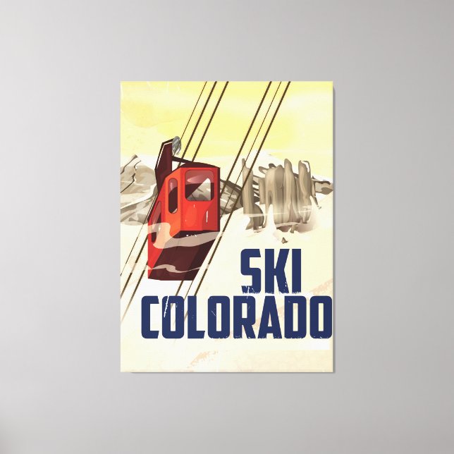 Lienzo ¡Ski! Poster de viajes de época de Colorado (Anverso)