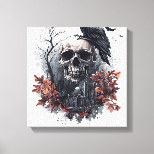 Lienzo Skull and Raven Prophecy (Anverso)