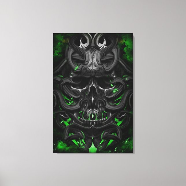 Lienzo skull Green bio spark (Anverso)
