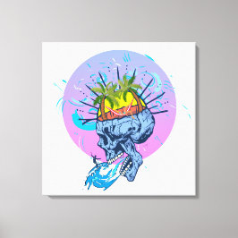 Lienzo skull holidays surf girl Sun tanning crâne vacance