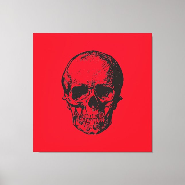 Lienzo Skull Red Pop Art (Anverso)
