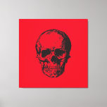 Lienzo Skull Red Pop Art<br><div class="desc">Pintura de arte digital de cráneo con estilo de arte pop</div>