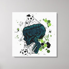 Lienzo skull soccer crâne football tête de mort