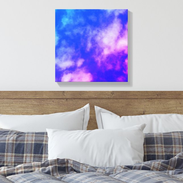Lienzo Sky con nubes Resumen foto en azul y púrpura (Insitu(Dormitorio))
