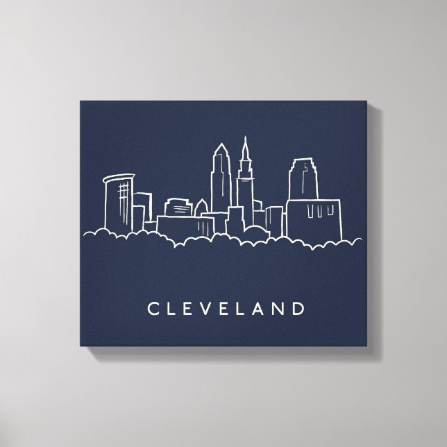 Lienzo Skyline Cleveland Ohio (Anverso)