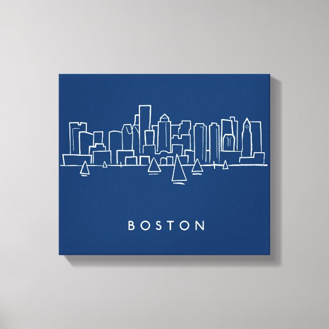 Lienzo Skyline de Boston (Anverso)