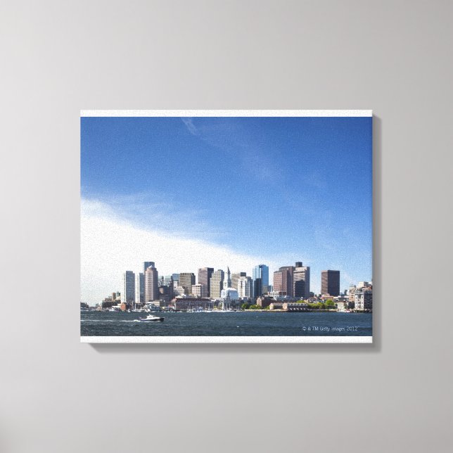 Lienzo Skyline de Boston, Massachusetts (Anverso)