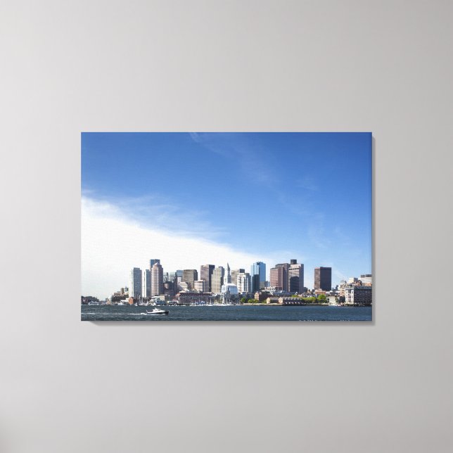 Lienzo Skyline de Boston, Massachusetts (Anverso)