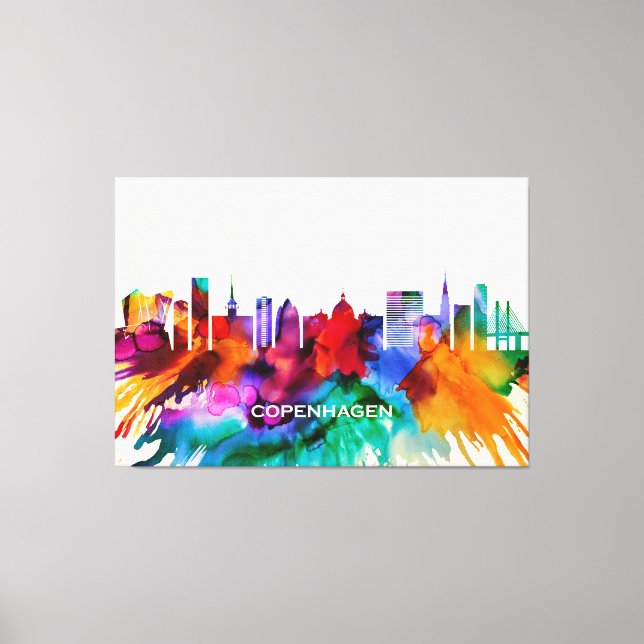 Lienzo Skyline de Copenhague (Anverso)