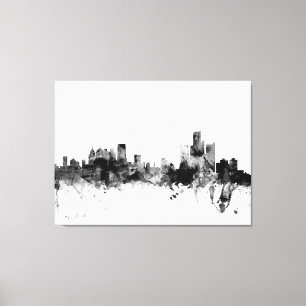 Lienzo Skyline de Detroit Michigan