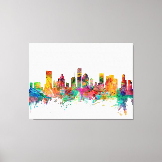 Lienzo Skyline de Houston Texas (Anverso)