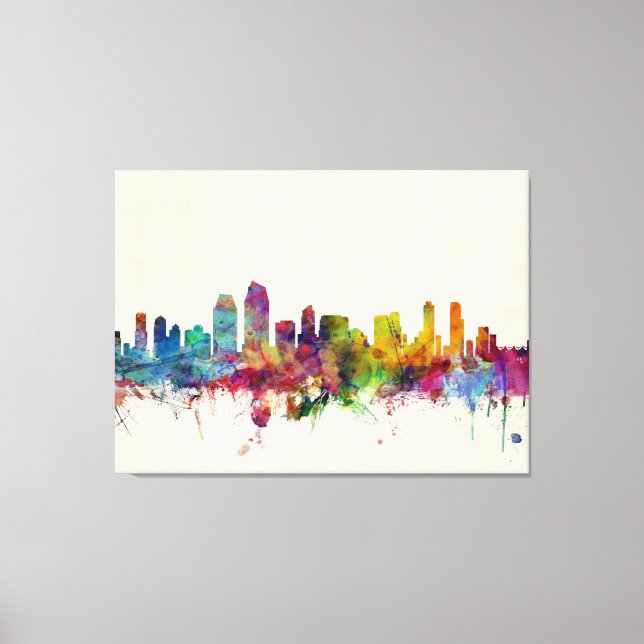 Lienzo Skyline de San Diego (Anverso)