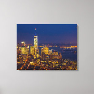 Lienzo Skyline del centro de Nueva York después de la osc
