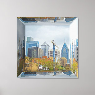 Lienzo Skyline Filadelfia - Caja espejo