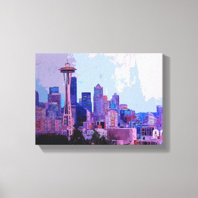 Lienzo Skyline Seattle (Anverso)