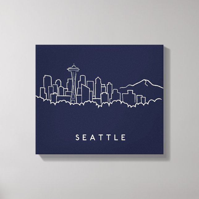 Lienzo Skyline Seattle (Anverso)