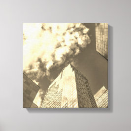 Lienzo Skyline Sepia moderna con nubes