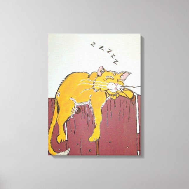 Lienzo Sleeping Kitty on Canvas (Anverso)