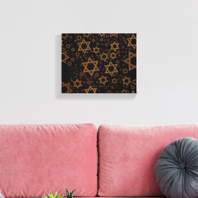 Lienzo SlipperyJoe's Estrella David temática de Hanukkah  (Insitu (Sala de estar))