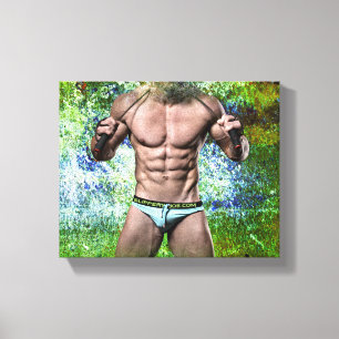 Lienzo SlipperyJoe's hombre adulto muy musculoso sin cami