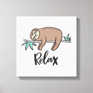 Lienzo Sloth dice Relax