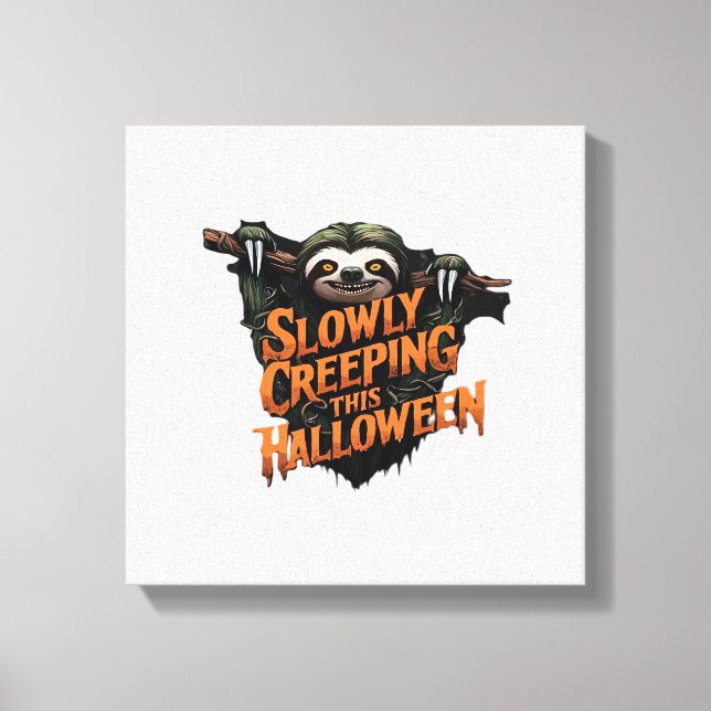 Lienzo Slowly Creeping This Halloween - Creepy Sloth Clas (Anverso)