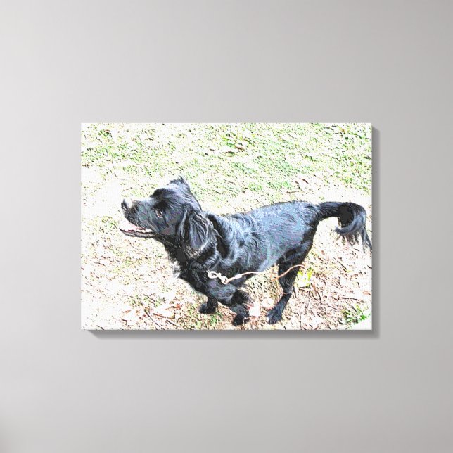 Lienzo Smokey espera para ir a pasear (Anverso)