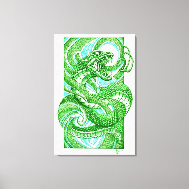Lienzo Snake Dotwork Hebi (Anverso)