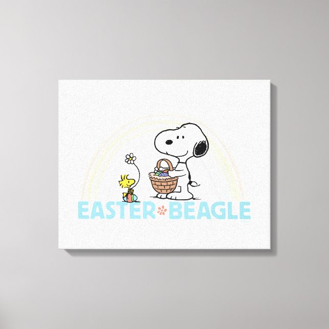 Lienzo Snoopy & Woodstock - Beagle de Pascua (Anverso)