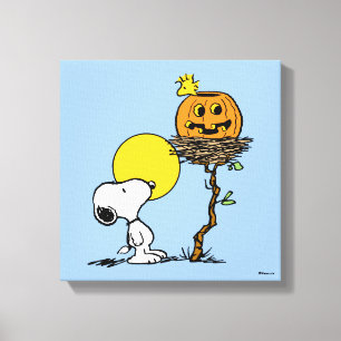 Lienzo Snoopy & Woodstock Nest con Jack O' Lantern