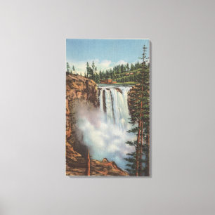 Lienzo Snoqualmie baja, WA - vista de caídas en la parte