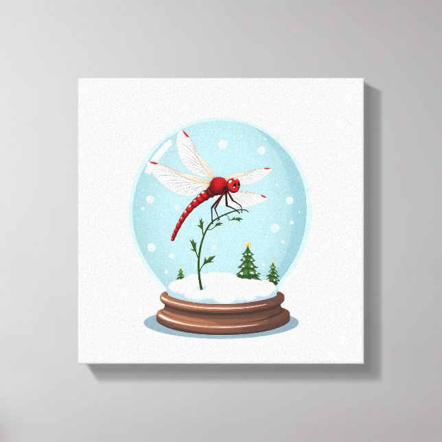 Lienzo Snow Globe Dragonfly (Anverso)