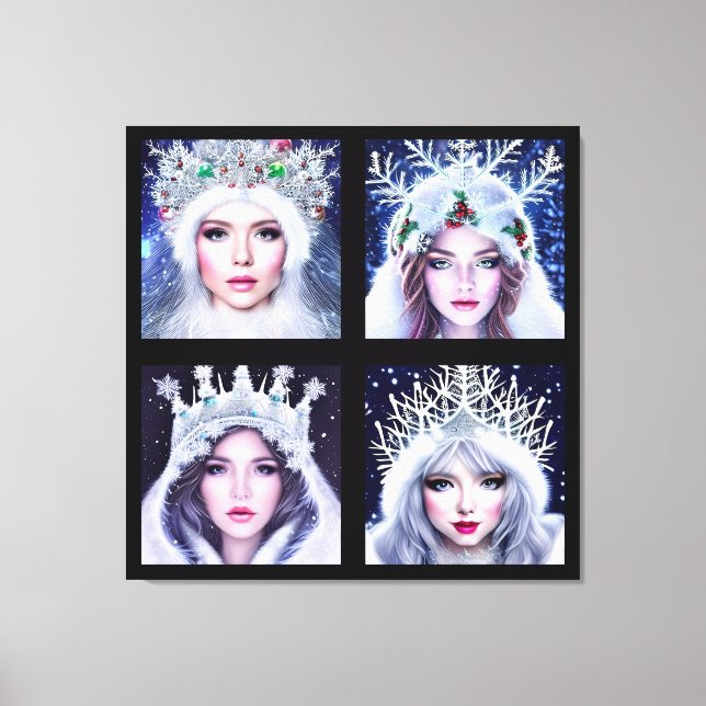 Lienzo Snow Queens Winter Wonderland Wall Art Set (Anverso)