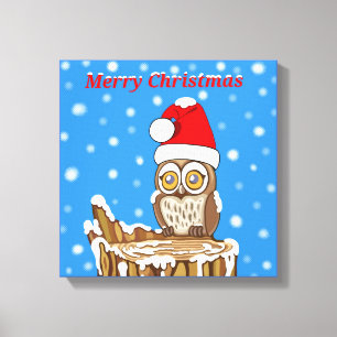 Lienzo Snowflake el búho con los Navidades