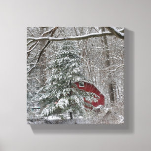 Lienzo Snowley Red Barn