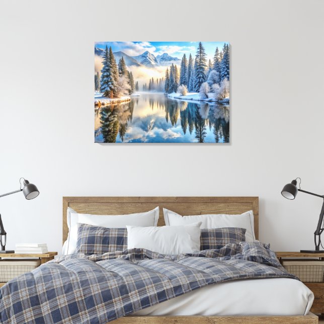 Lienzo Snowley Winter Landscape Art (Insitu(Dormitorio))