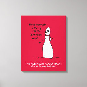 Lienzo Snowman Cute Merry Navidad Canvas personalizadas